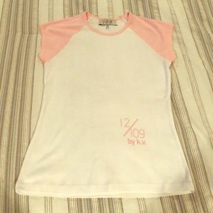 Pink and White Division Logo Tee